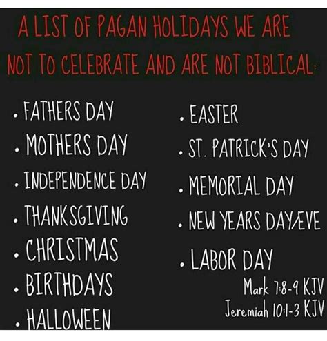 Bible verses about pagan holidays kjv